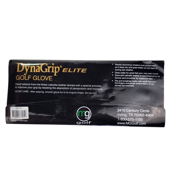 MG Golf DynaGrip Elite Golf Glove XL Regular Right Cabretta Leather White - Picture 3 of 4